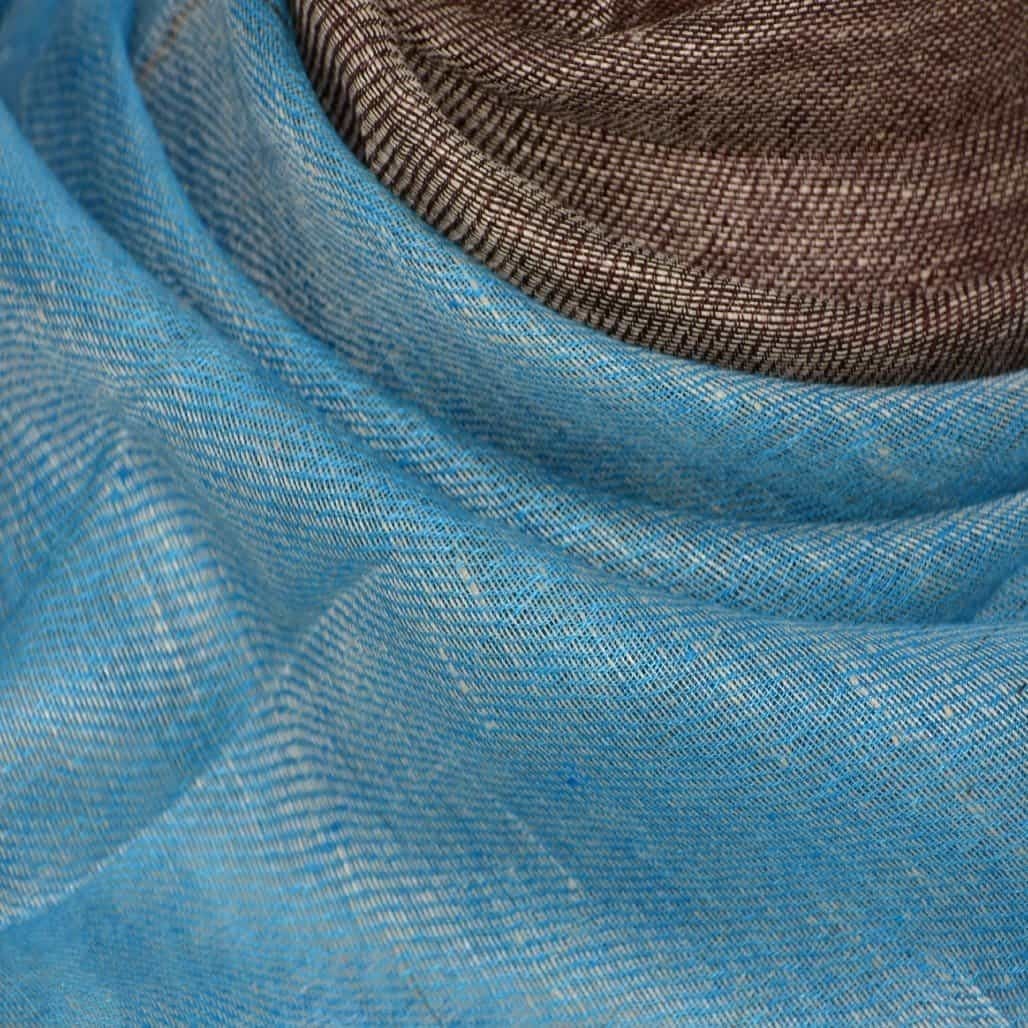 Esarfa-Sal tesuta manual din 100% IN (Linen 100%) - Pastel Blues Striped -> Cod: IN02