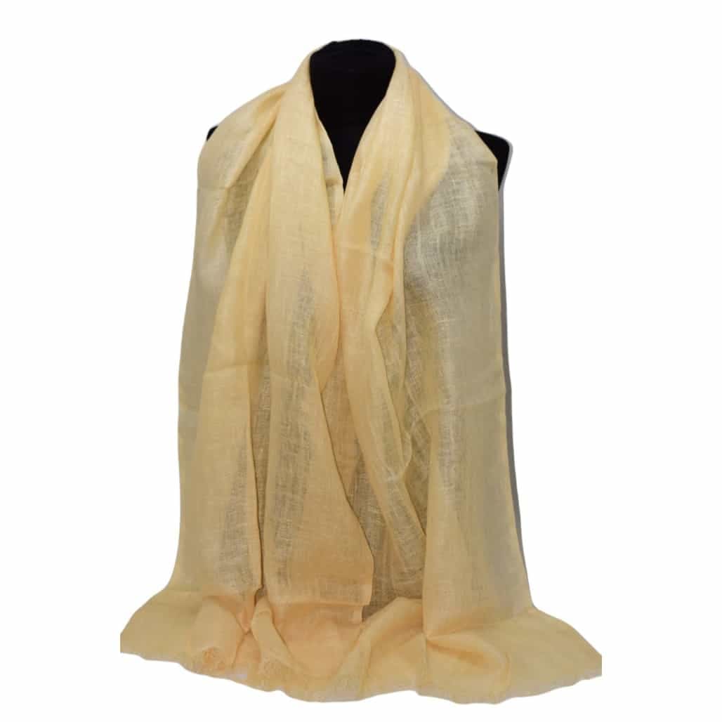 Esarfa-Sal tesuta manual din 100% IN (Linen 100%) - Powder Yellow -> Cod: IN27 - saluri din in